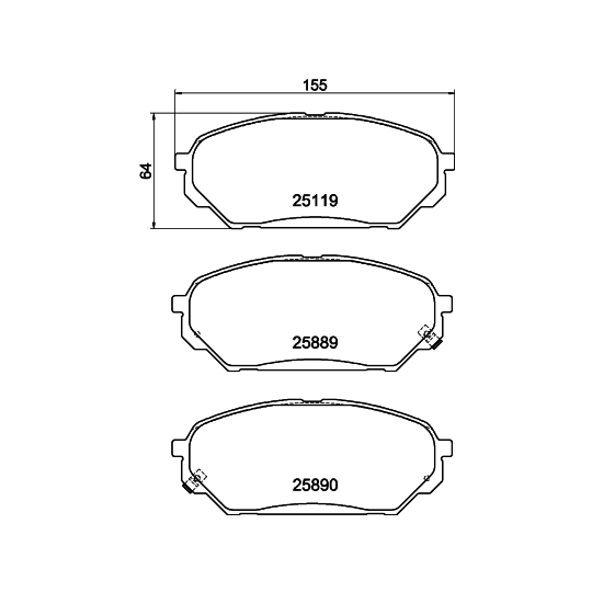 8DB 355 021-231 - Brake Pad Set, disc brake 