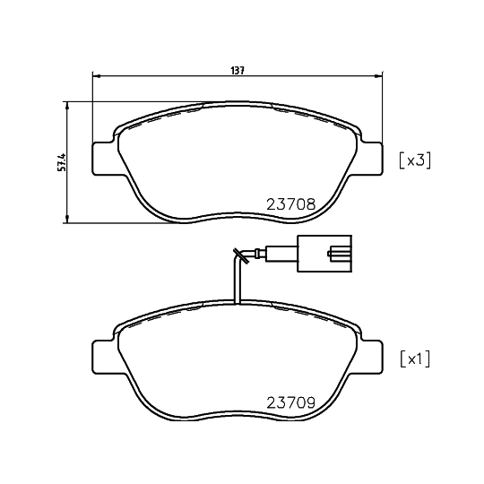 8DB 355 018-831 - Brake Pad Set, disc brake 