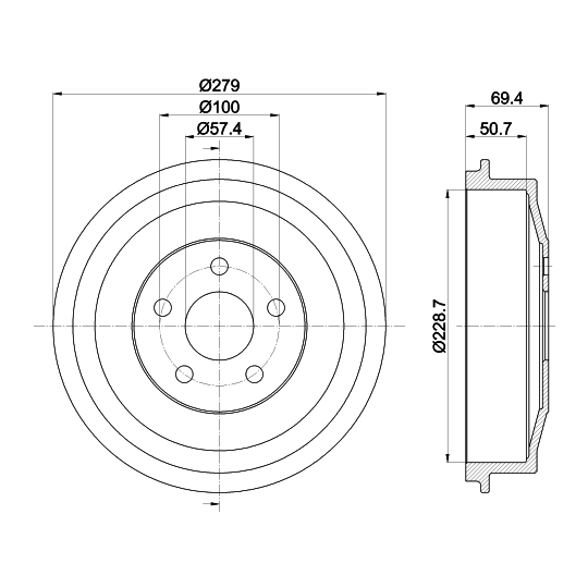 8DT 355 303-101 - Brake Drum 