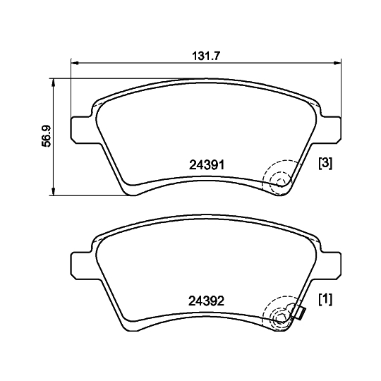 8DB 355 012-511 - Brake Pad Set, disc brake 