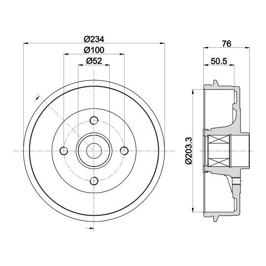 8DT 355 302-871 - Brake Drum 