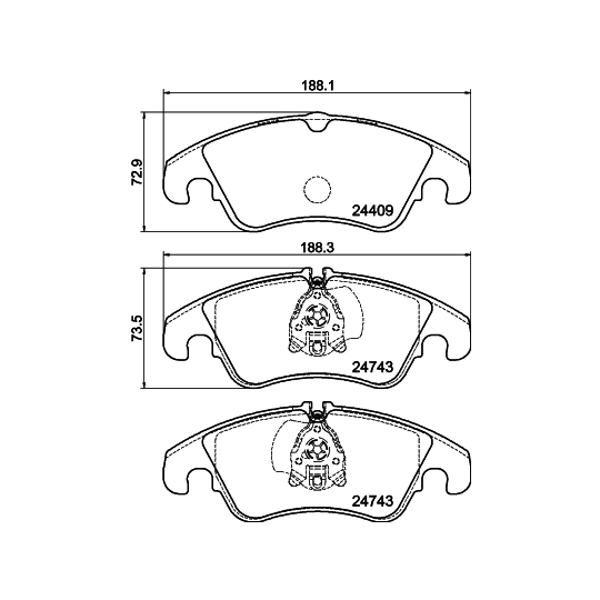 8DB 355 040-621 - Brake Pad Set, disc brake 