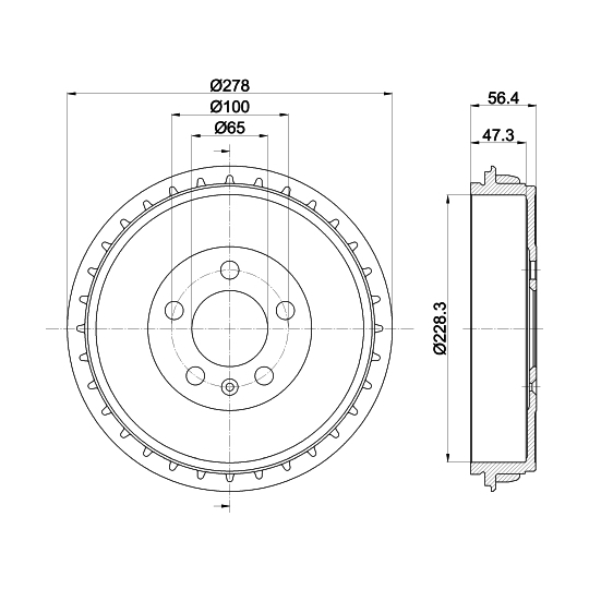 8DT 355 303-251 - Brake Drum 