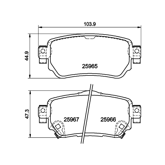 8DB 355 021-491 - Piduriklotsi komplekt,ketaspidur 