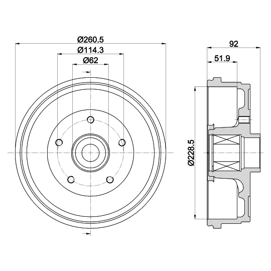 8DT 355 303-401 - Brake Drum 