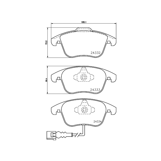 8DB 355 014-031 - Brake Pad Set, disc brake 