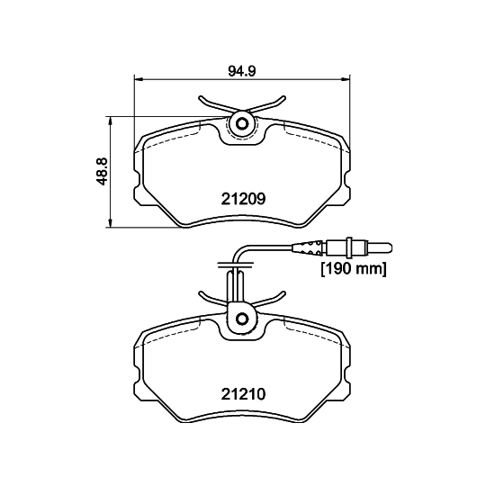 8DB 355 017-741 - Piduriklotsi komplekt,ketaspidur 