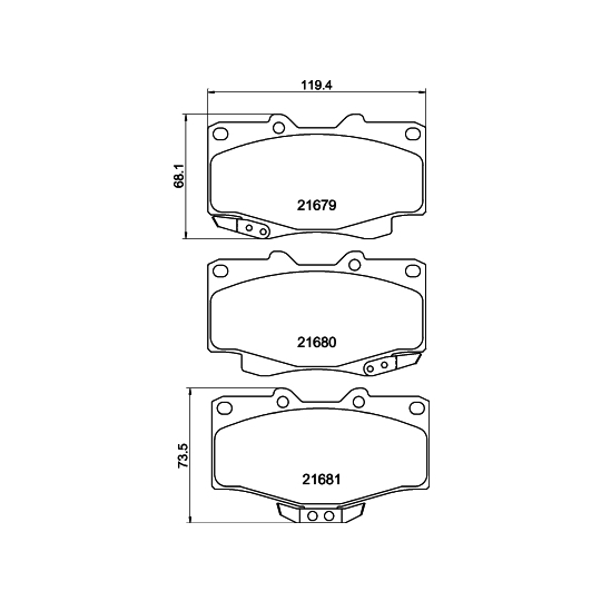 8DB 355 016-401 - Brake Pad Set, disc brake 