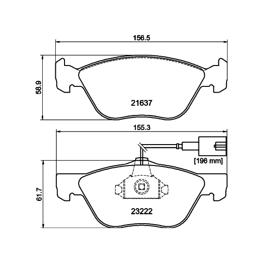 8DB 355 008-611 - Piduriklotsi komplekt,ketaspidur 