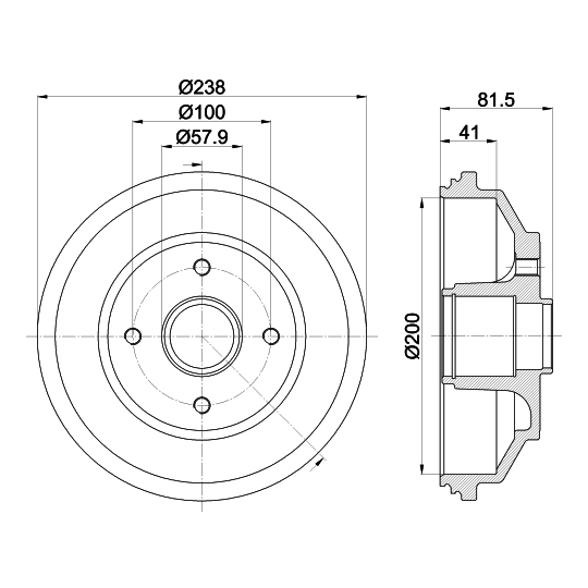 8DT 355 302-931 - Brake Drum 