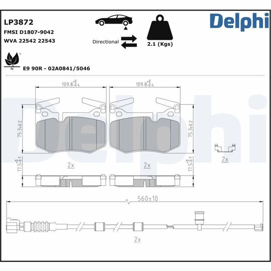 LP3872 - Brake Pad Set, disc brake 