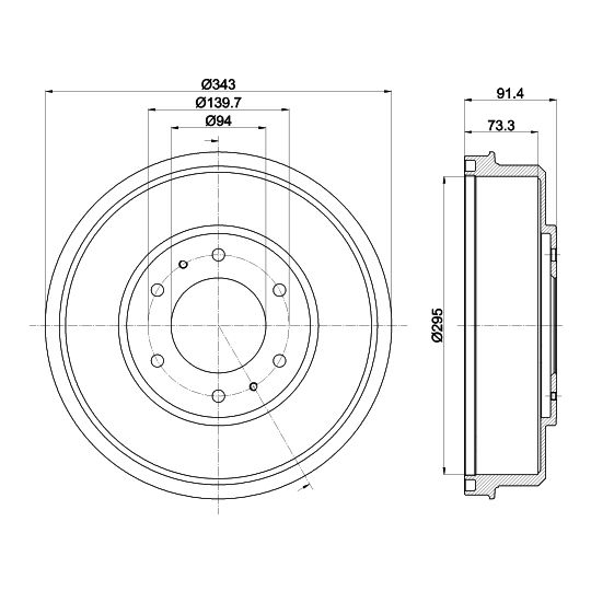 8DT 355 301-821 - Brake Drum 