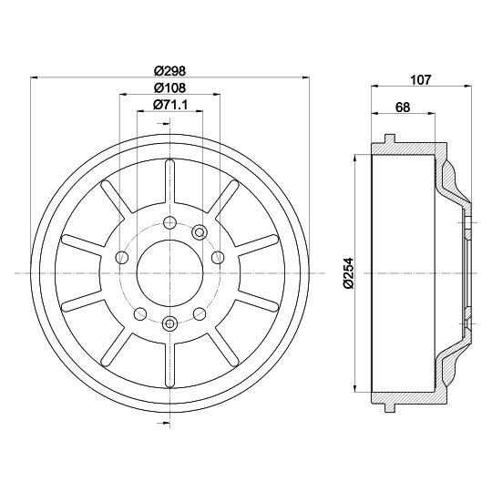 8DT 355 301-021 - Brake Drum 