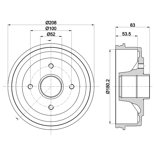 8DT 355 301-261 - Brake Drum 