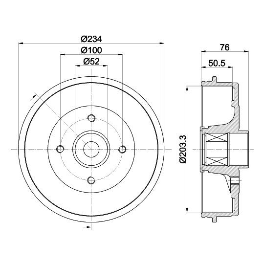 8DT 355 303-131 - Brake Drum 