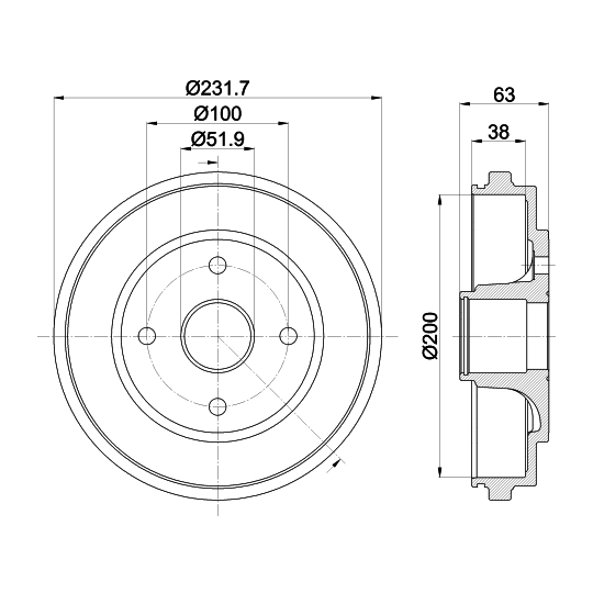 8DT 355 301-031 - Brake Drum 