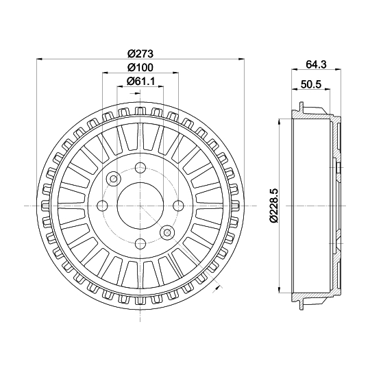 8DT 355 303-201 - Brake Drum 