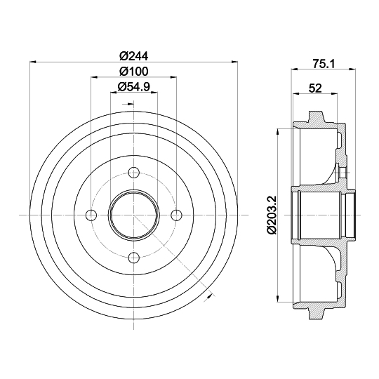 8DT 355 302-951 - Brake Drum 