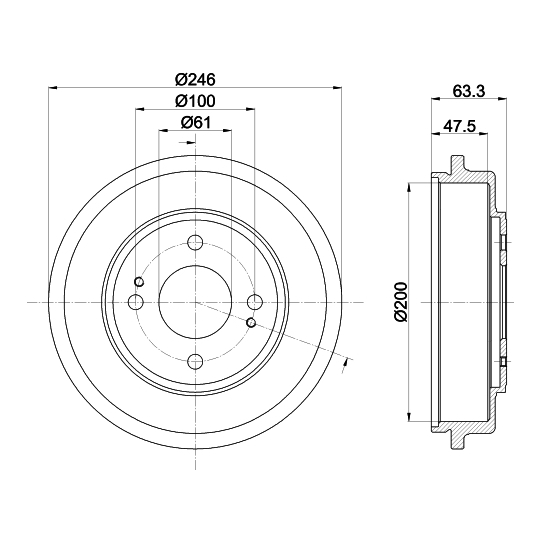 8DT 355 302-401 - Brake Drum 