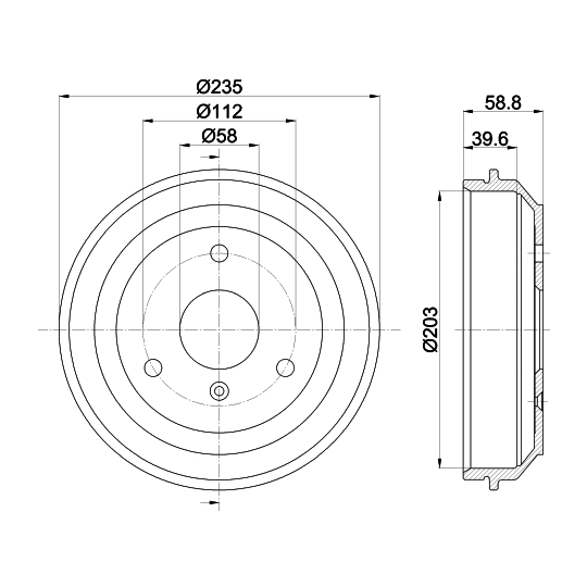 8DT 355 301-851 - Brake Drum 