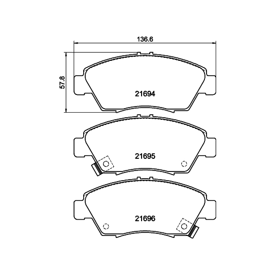 8DB 355 016-461 - Brake Pad Set, disc brake 