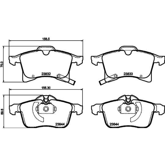 8DB 355 009-221 - Piduriklotsi komplekt,ketaspidur 