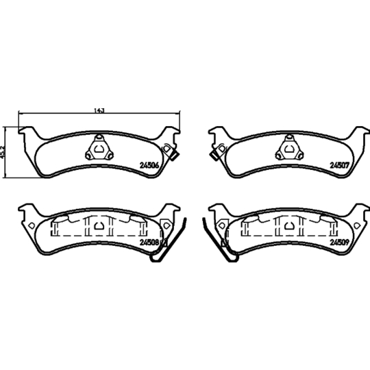 8DB 355 013-091 - Piduriklotsi komplekt,ketaspidur 