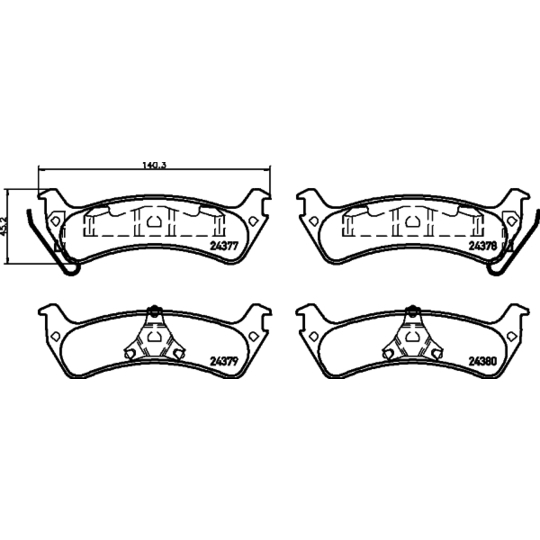 8DB 355 012-491 - Piduriklotsi komplekt,ketaspidur 