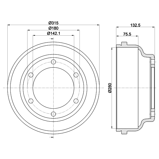 8DT 355 300-471 - Brake Drum 