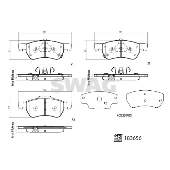 33 10 9108 - Brake Pad Set, disc brake 