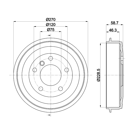 8DT 355 300-021 - Brake Drum 