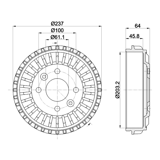 8DT 355 303-261 - Brake Drum 