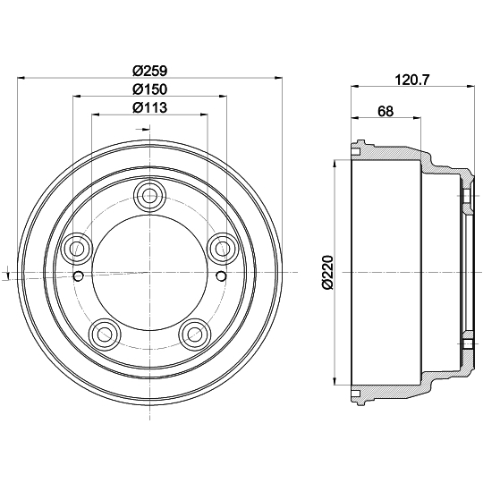 8DT 355 303-221 - Brake Drum 