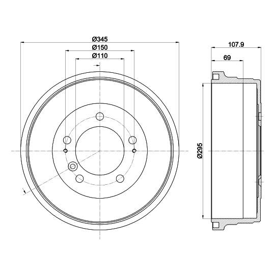 8DT 355 302-551 - Brake Drum 