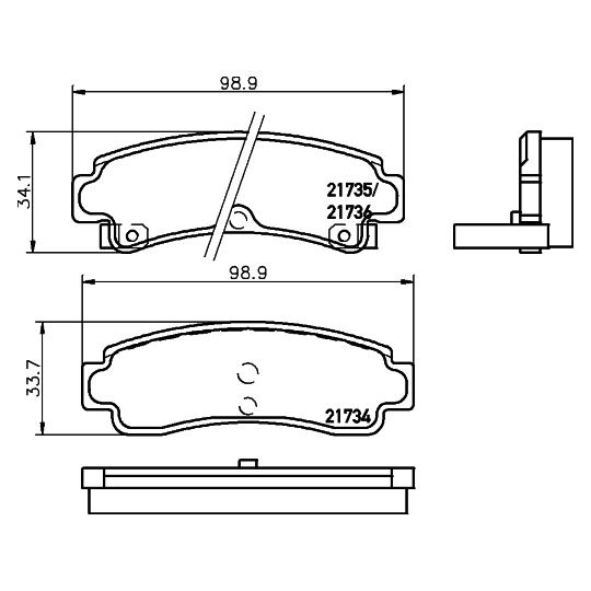 8DB 355 016-731 - Brake Pad Set, disc brake 