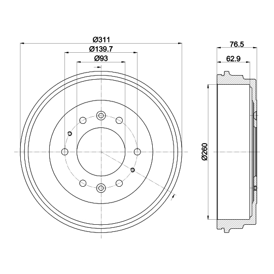 8DT 355 301-841 - Brake Drum 