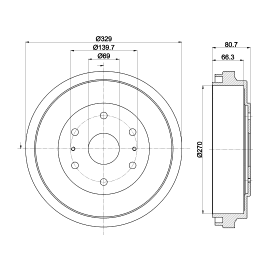 8DT 355 301-111 - Brake Drum 