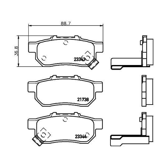 8DB 355 017-151 - Piduriklotsi komplekt,ketaspidur 