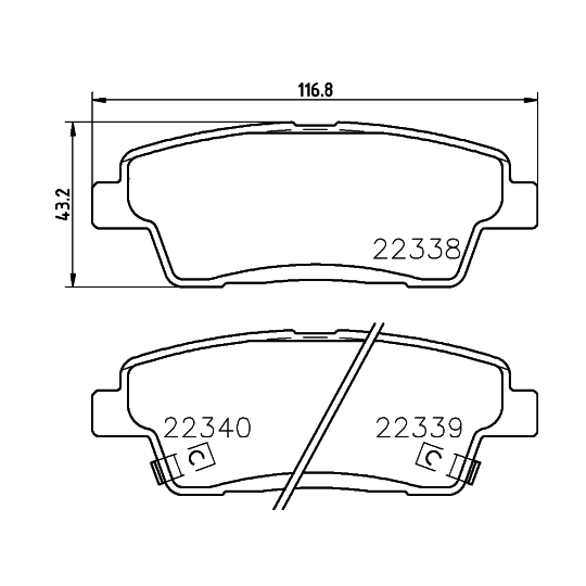 8DB 355 024-841 - Piduriklotsi komplekt,ketaspidur 