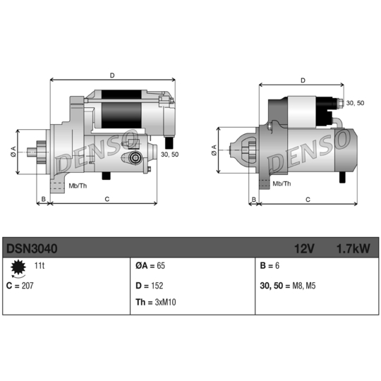 DSN3040 - Startmotor 