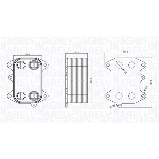 350300003300 - Oljekylare, motor 