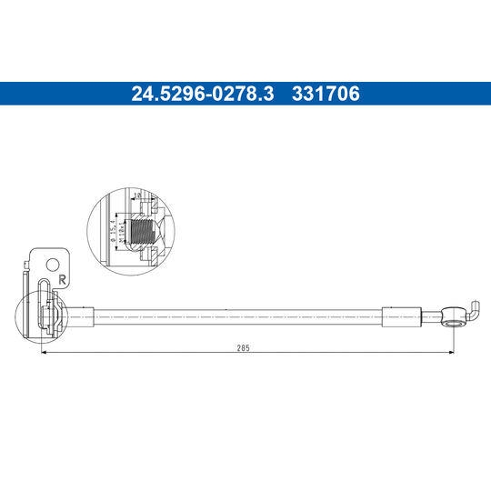 24.5296-0278.3 - Brake Hose 