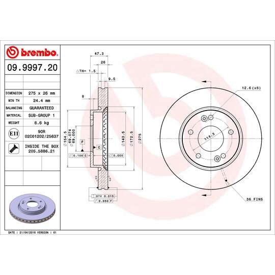 09.9997.20 - Brake Disc 