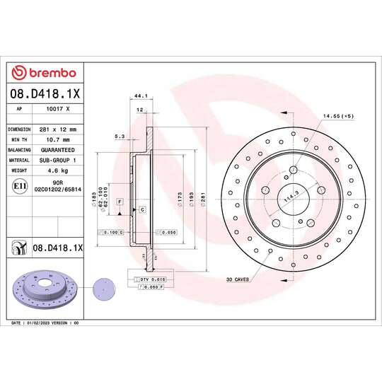 08.D418.1X - Brake Disc 