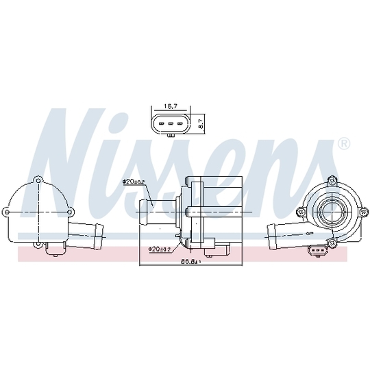 832152 - Vattenpump, motorkylning 