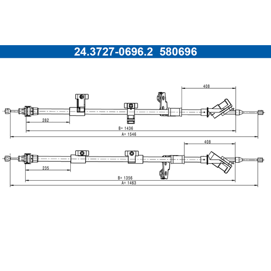 24.3727-0696.2 - Cable, parking brake 