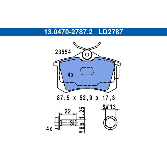 13.0470-2787.2 - Brake Pad Set, disc brake 