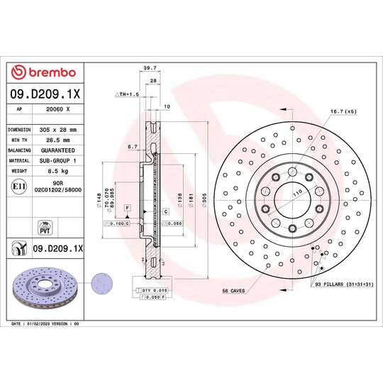 09.D209.1X - Brake Disc 