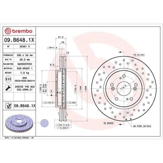 09.B648.1X - Brake Disc 