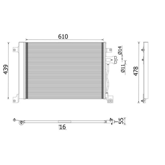 AC 670 001P - Kondensor, klimatanläggning 